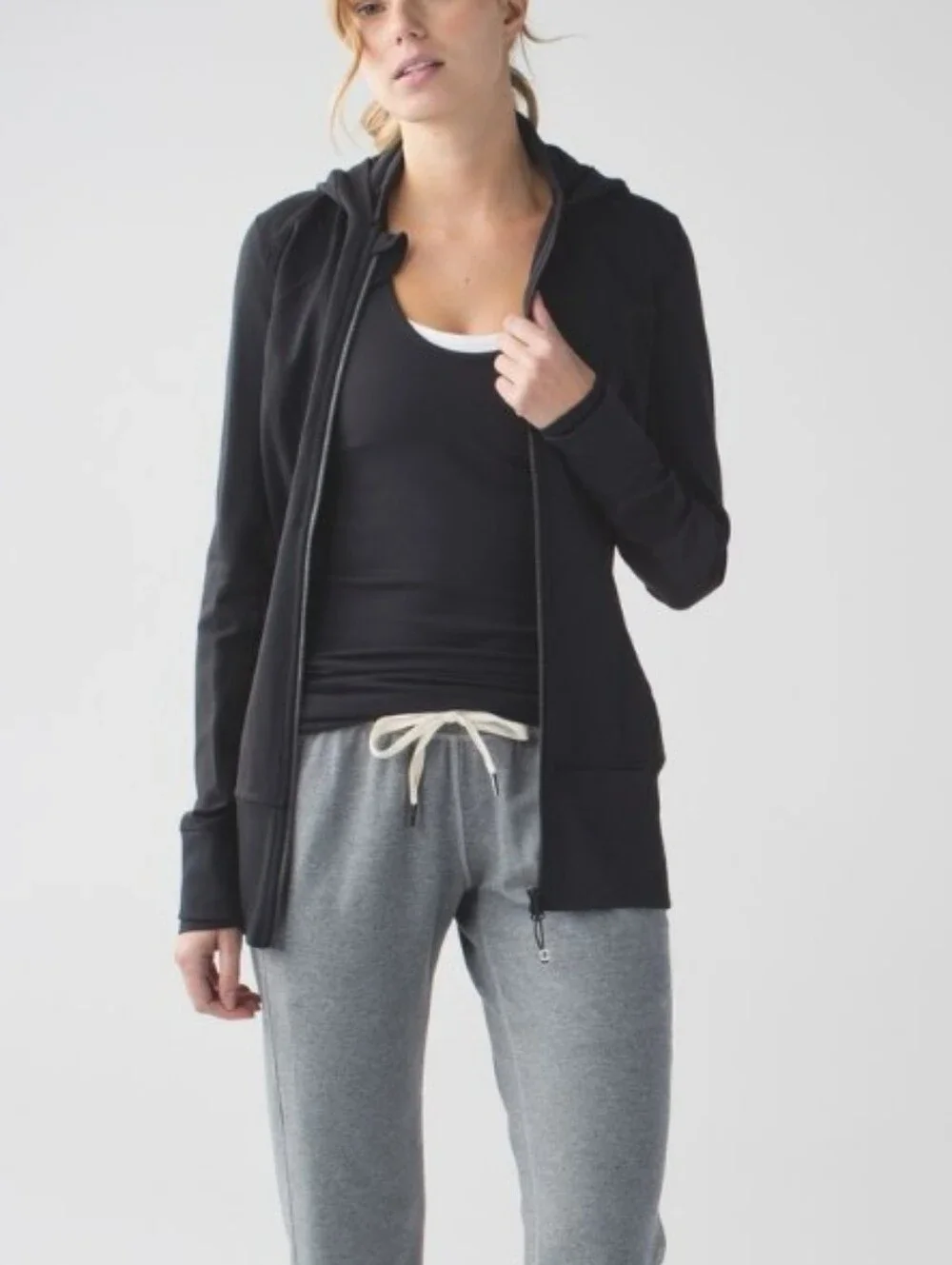 Lululemon Daily Practice Hooded Layer Black Jacket Active Size 6 - Picture 3 of 10